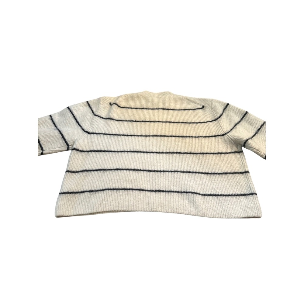 COS Textured Mohair-Blend Jumper Cream Navy Blue Striped Wool Sweater Size M - Picture 8 of 10
